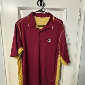 Antigua  NCAA Florida State University Maroon and Gold Polo Shirt